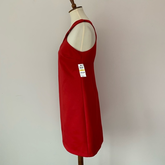 Bar III Red Dress Cross Neckline and Sleeveless - Picture 2 of 5